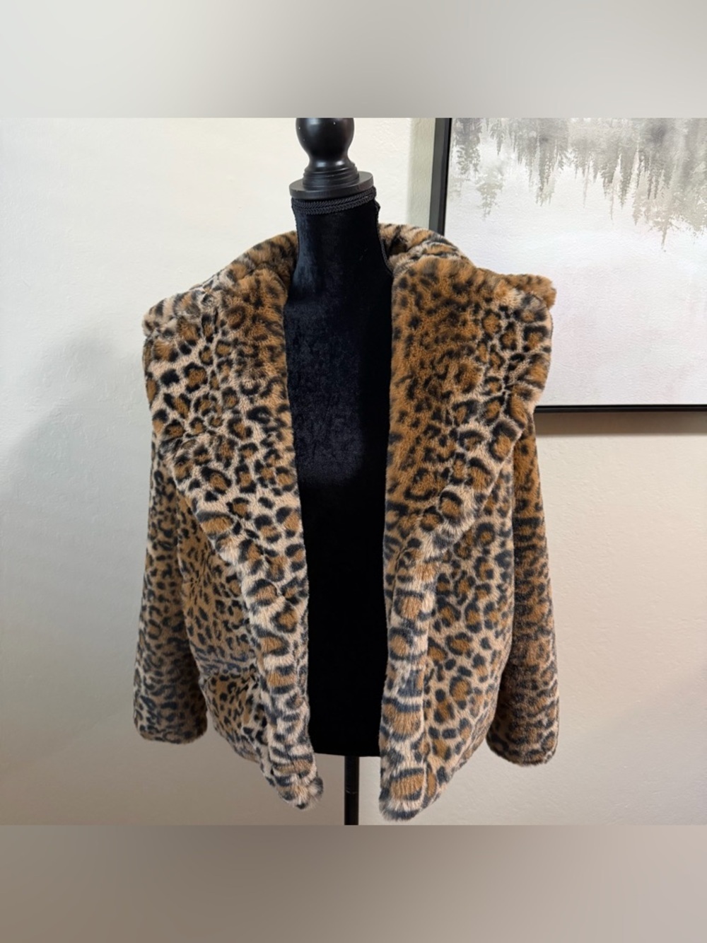 Camila Coelho Revolve Leopard Print Faux Fur Coat Oversized XS - Picture 2 of 15